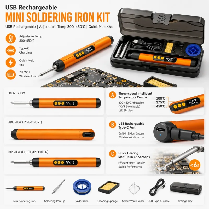 Electronics Repair Xbox - Precision Rechargeable Mini Soldering Iron Adjustable