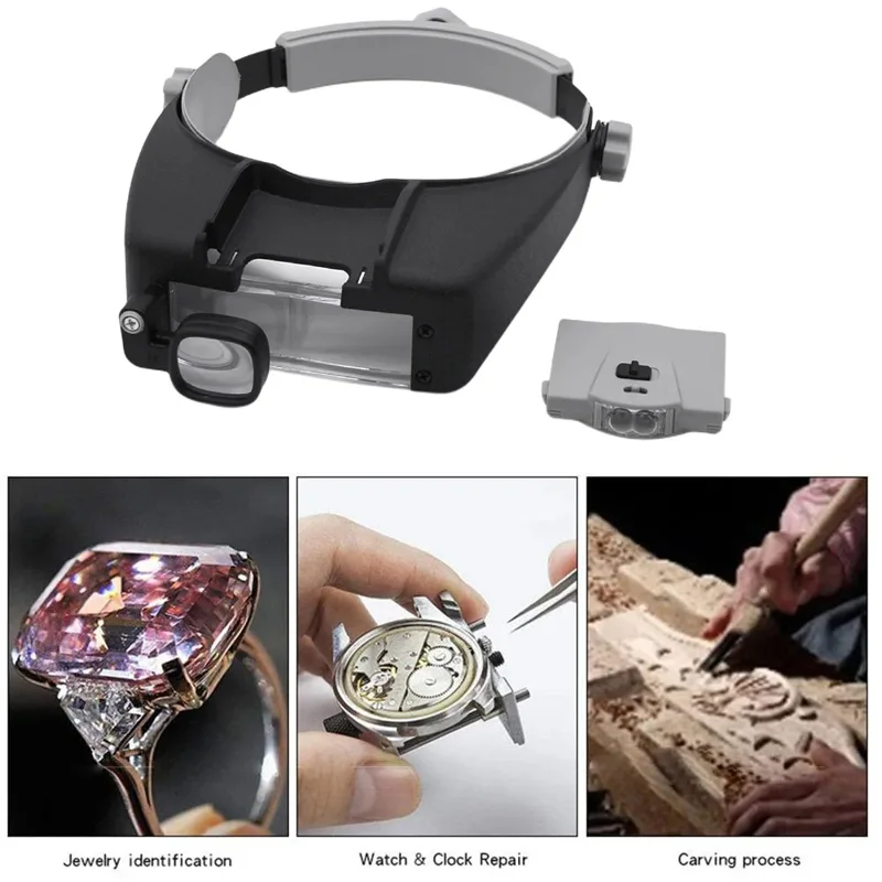 Electronics Repair Hobby - LED Magnifier Glasses Head Mount 1.5X