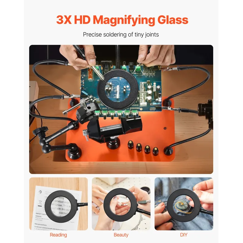 Magnetic Helping Hands Solderi - Electronics Repair Hobby ulasan dan harga