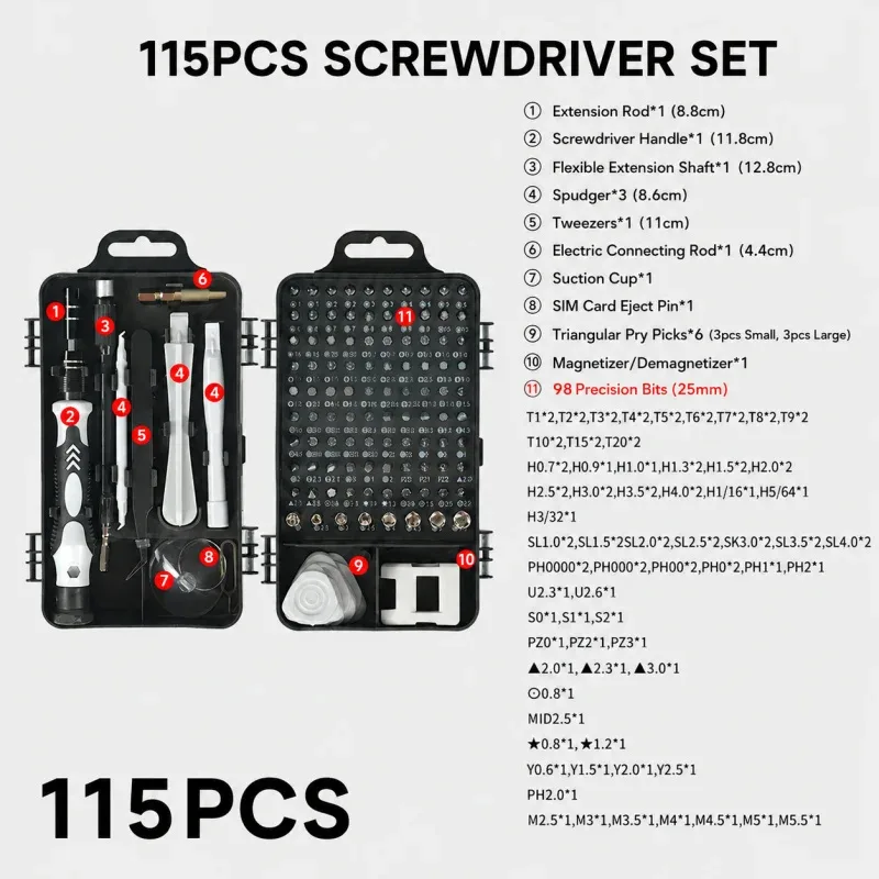 Portable 115in1 Magnetic Screw - Electronics Repair Business ulasan dan harga